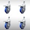 Service Caster 5 Inch SS Blue Polyurethane 12mm Threaded Stem Caster Set Total Lock Brake SCC-SSTSTTL20S514-PPUB-BLUE-M1215-4 - alternate 1